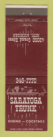Matchbook Cover - Saratoga Trunk Restaurant Novi MI