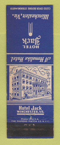 Matchbook Cover - Hotel Jack Winchester VA