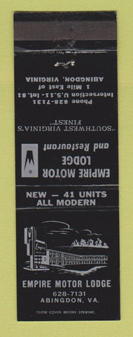 Matchbook Cover - Empire Motor Lodge Abingdon VA WEAR