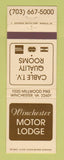 Matchbook Cover - Winchester Motor Lodge VA