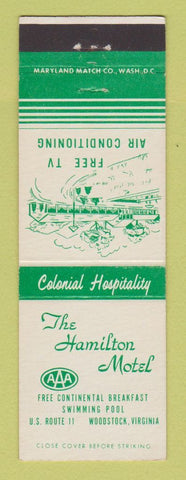 Matchbook Cover - Hamilton Motel Woodstock VA