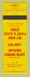 Matchbook Cover - Uptown Liquor Mart Sky Bird Paint Store Kewaskum WI