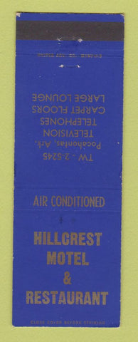 Matchbook Cover - Hillcrest Motel Restaurant Pocahontas AR