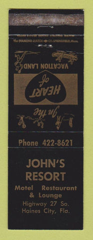 Matchbook Cover - John's Resort Haines City FL WEAR