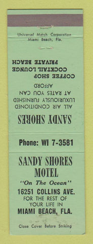 Matchbook Cover - Sandy Shores Motel Miami Beach FL