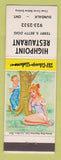 Matchbook Cover - Highpoint Restaurant Dundalk ON hillbilly