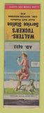 Matchbook Cover - Walters Tucker's Service oil gas Gulf pinup WEAR