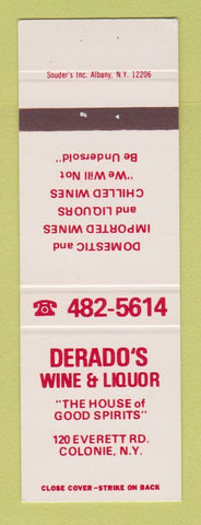 Matchbook Cover - Derado's Wine Liquor Colonie NY SAMPLE WEAR