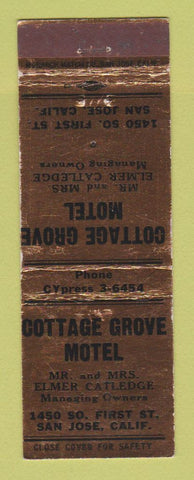 Matchbook Cover - Cottage Grove Motel San Jose CA