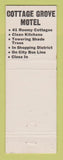 Matchbook Cover - Cottage Grove Motel San Jose CA