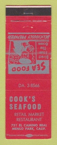 Matchbook Cover - Cook's Seafood Menlo Park CA