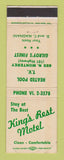 Matchbook Cover - King's Rest Motel Gilroy CA WEAR