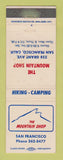 Matchbook Cover - Mountain Shop San Francisco CA camping hiking WEAR