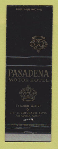 Matchbook Cover - Pasadena Motor Hotel Pasadena CA WEAR