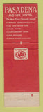 Matchbook Cover - Pasadena Motor Hotel Pasadena CA WEAR