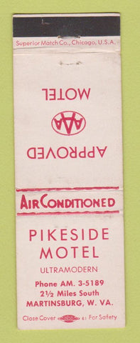 Matchbook Cover - Pikeside Motel Martinsburg WV