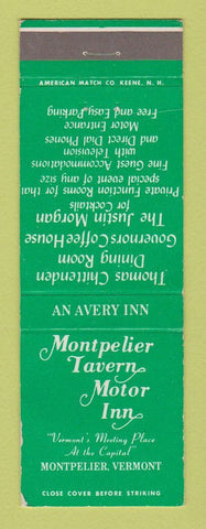Matchbook Cover - Montpelier Tavern Motor Inn VT WEAR