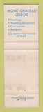 Matchbook Cover - Mont Chateau Morgantown WV