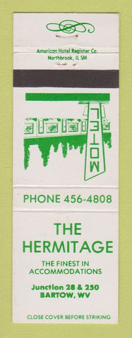 Matchbook Cover - The Hermitage Motel Bartow WV