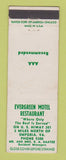 Matchbook Cover - Evergreen Motel Restaurant Emporia VA