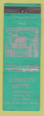 Matchbook Cover - Robert's Motel Emporia VA WEAR