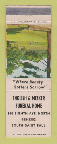 Matchbook Cover - English and Meeker Funeral Home South ST Paul MN