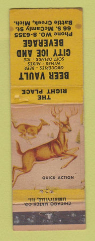 Matchbook Cover - Beer Vault Liquor Battle Creek MI WORN
