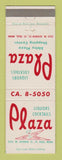Matchbook Cover - Plaza Liquors Cocktails St Paul MN