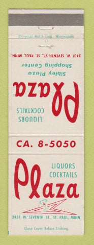Matchbook Cover - Plaza Liquors Cocktails St Paul MN