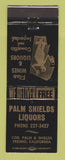 Matchbook Cover - Palm Shields Liquors Fresno CA WORN BACK