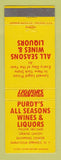 Matchbook Cover - Purdy's All Seasons Wines Liquor Saratoga Springs NY WORN BACK