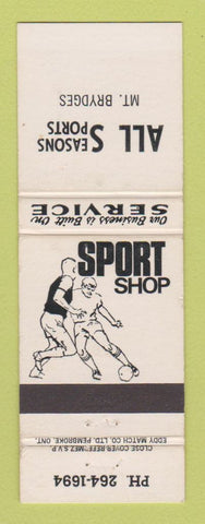 Matchbook Cover - All Seasons Sports Mount Brydges ON