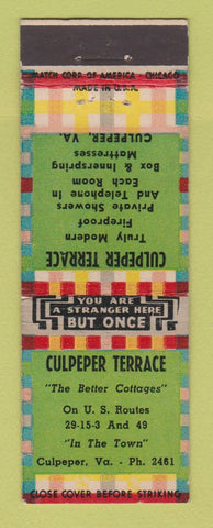 Matchbook Cover - Culpeper Terrace VA motel