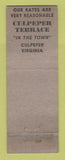 Matchbook Cover - Culpeper Terrace VA motel