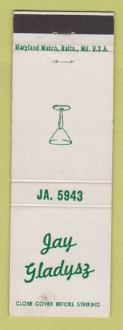 Matchbook Cover - Jay Gladysz Liquor North Tonawanda NY WORN BACK
