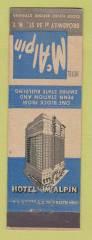 Matchbook Cover - Hotel McAlpin New York City