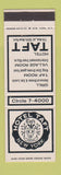 Matchbook Cover - Hotel Taft New York City