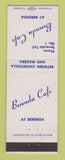 Matchbook Cover - Berenda Cafe CA