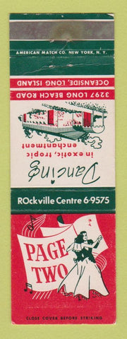 Matchbook Cover - Page Two Restaurant Oceanside LI NY WEAR