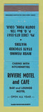 Matchbook Cover - Riviera Motel and Cafe South Fork Colorado