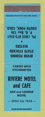 Matchbook Cover - Riviera Motel and Cafe South Fork Colorado