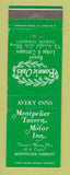 Matchbook Cover - Montpelier Tavern Motor Inn VT