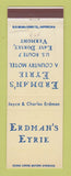 Matchbook Cover - Erdman's Eyrie East Dorset VT WEAR