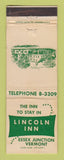 Matchbook Cover - Lincoln Inn Essex Junction VT WEAR