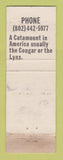 Matchbook Cover - Catamount Motel Bennington VT WEAR