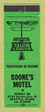 Matchbook Cover - Boone's Motel Seattle WA