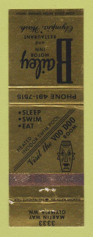 Matchbook Cover - Bailey Motor Inn Restaurant Olympia WA WEAR