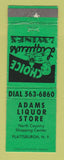 Matchbook Cover - Adams Liquor Store Plattsburgh NY