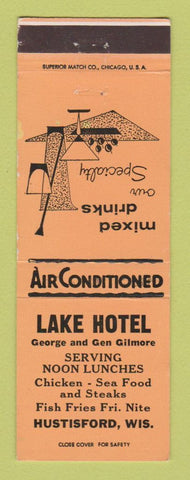 Matchbook Cover - Lake Hotel Husitisford WI