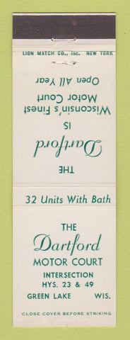 Matchbook Cover - The Dartford Motor Court Green Lake WI